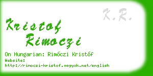 kristof rimoczi business card